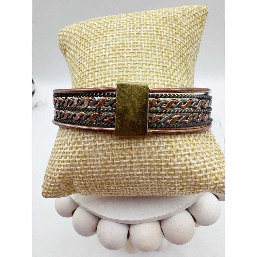 Vintage Mixed Metal Twisted Cuff Bracelet